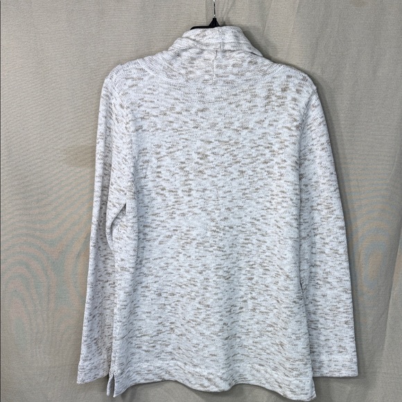 Preswick & Moore Sweater White/TanCowl Neck Kangaroo Pocket in Size L  NWT - Picture 9 of 13